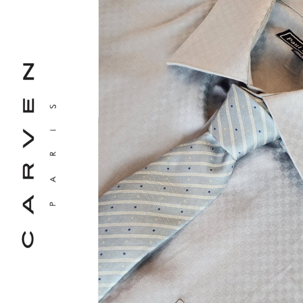 Carven Paris Vintage Neck Tie Gray Silk